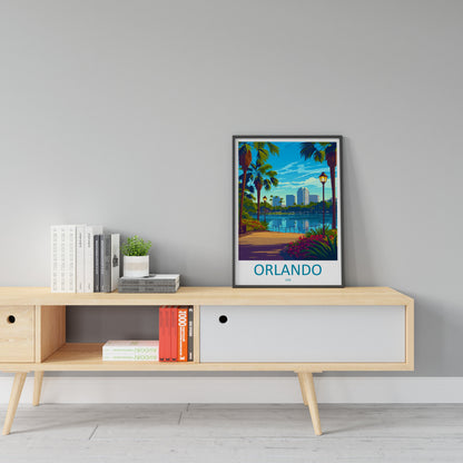 Orlando Travel Print Wall Art Orlando Wall Hanging Home Décor Orlando Gift Art Lovers Gift Beach Florida Orlando Print For Florida City