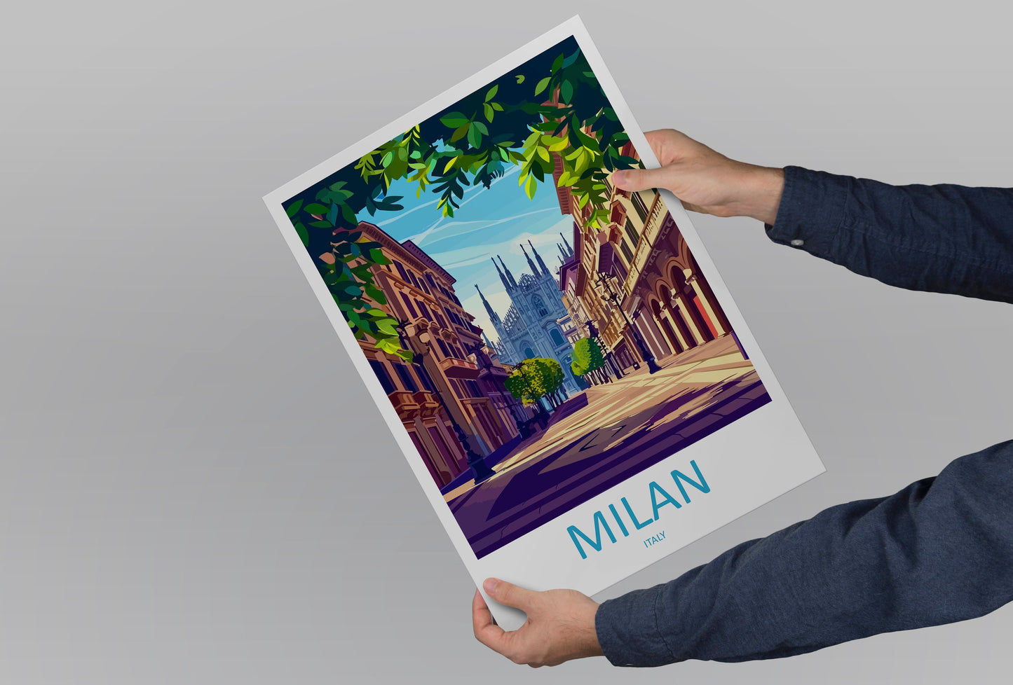Milan Travel Print Wall Art Milan Wall Hanging Home Décor Milan Gift Art Lovers Spain Art Lover Gift Milan Wall Décor Ibiza Spain Print
