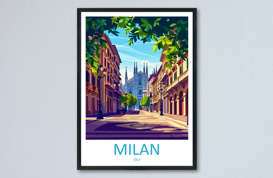 Milan Travel Print Wall Art Milan Wall Hanging Home Décor Milan Gift Art Lovers Spain Art Lover Gift Milan Wall Décor Ibiza Spain Print
