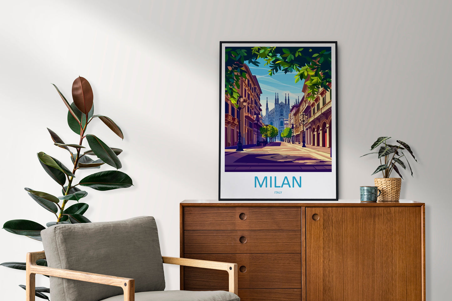 Milan Travel Print Wall Art Milan Wall Hanging Home Décor Milan Gift Art Lovers Spain Art Lover Gift Milan Wall Décor Ibiza Spain Print