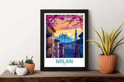 Milan Travel Print Wall Art Milan Wall Hanging Home Décor Milan Gift Art Lovers Spain Art Lover Gift Milan Wall Décor Ibiza Spain Print