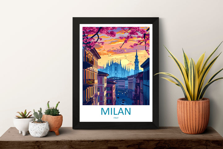Milan Travel Print Wall Art Milan Wall Hanging Home Décor Milan Gift Art Lovers Spain Art Lover Gift Milan Wall Décor Ibiza Spain Print