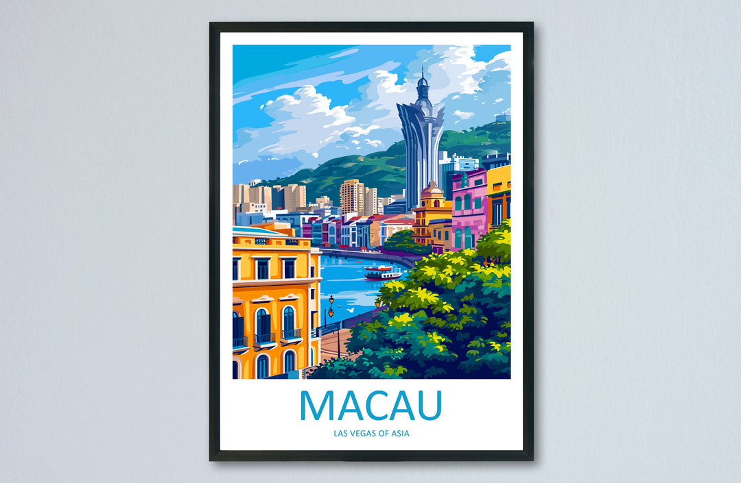 Macau Travel Print Wall Art Macau Wall Hanging Home Décor Gift Macau Art Lovers China Macau Art Gift Lover Print