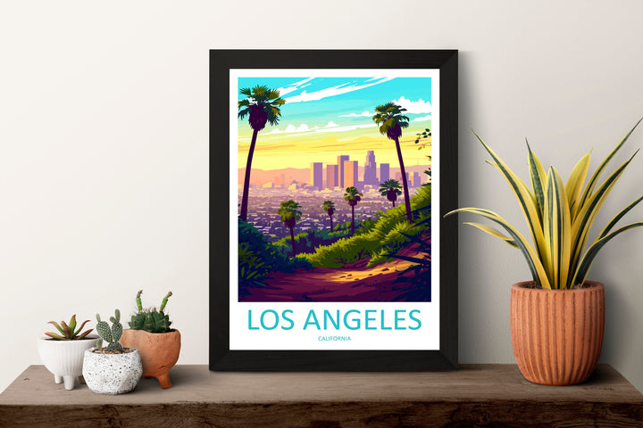 Los Angeles Travel Print Wall Art Los Angeles Wall Hanging Home Décor Los Angeles Gift Art Lovers California Art Lover Gift Los Angeles Deco