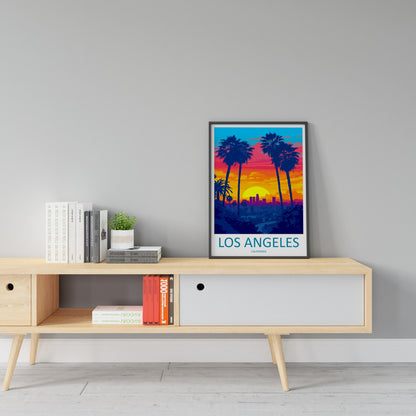 Los Angeles Travel Print Wall Art Los Angeles Wall Hanging Home Décor Los Angeles Gift Art Lovers California Art Lover Gift Los Angeles Deco