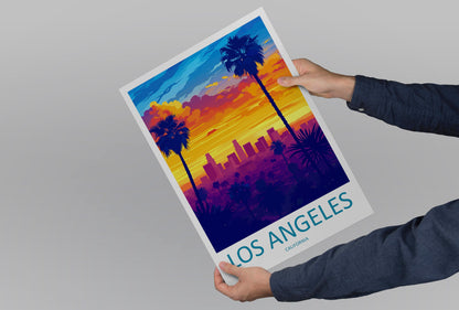 Los Angeles Travel Print Wall Art Los Angeles Wall Hanging Home Décor Los Angeles Gift Art Lovers California Art Lover Gift Los Angeles Deco