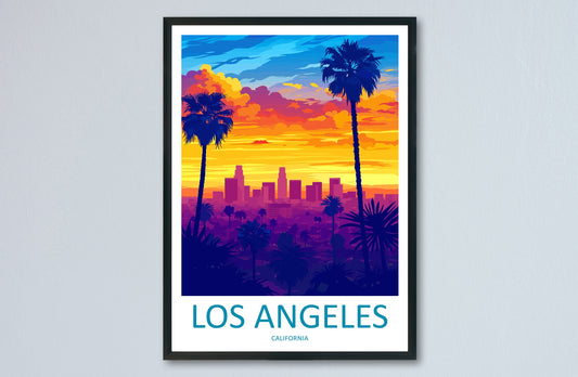 Los Angeles Travel Print Wall Art Los Angeles Wall Hanging Home Décor Los Angeles Gift Art Lovers California Art Lover Gift Los Angeles Deco