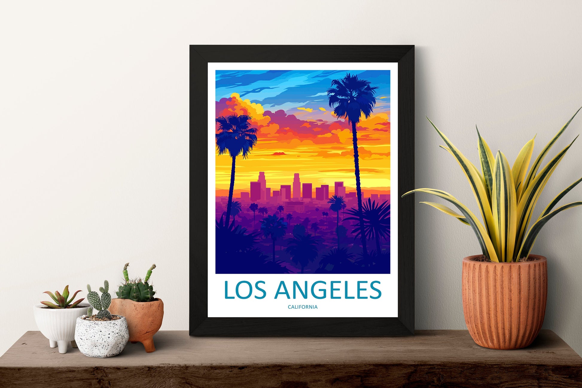 Los Angeles Travel Print Wall Art Los Angeles Wall Hanging Home Décor Los Angeles Gift Art Lovers California Art Lover Gift Los Angeles Deco
