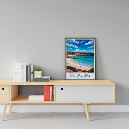 Coral Bay Travel Print Wall Art Coral Bay Wall Hanging Home Décor Coral Bay Gift Art Lovers Wall Art Australia Travel Print