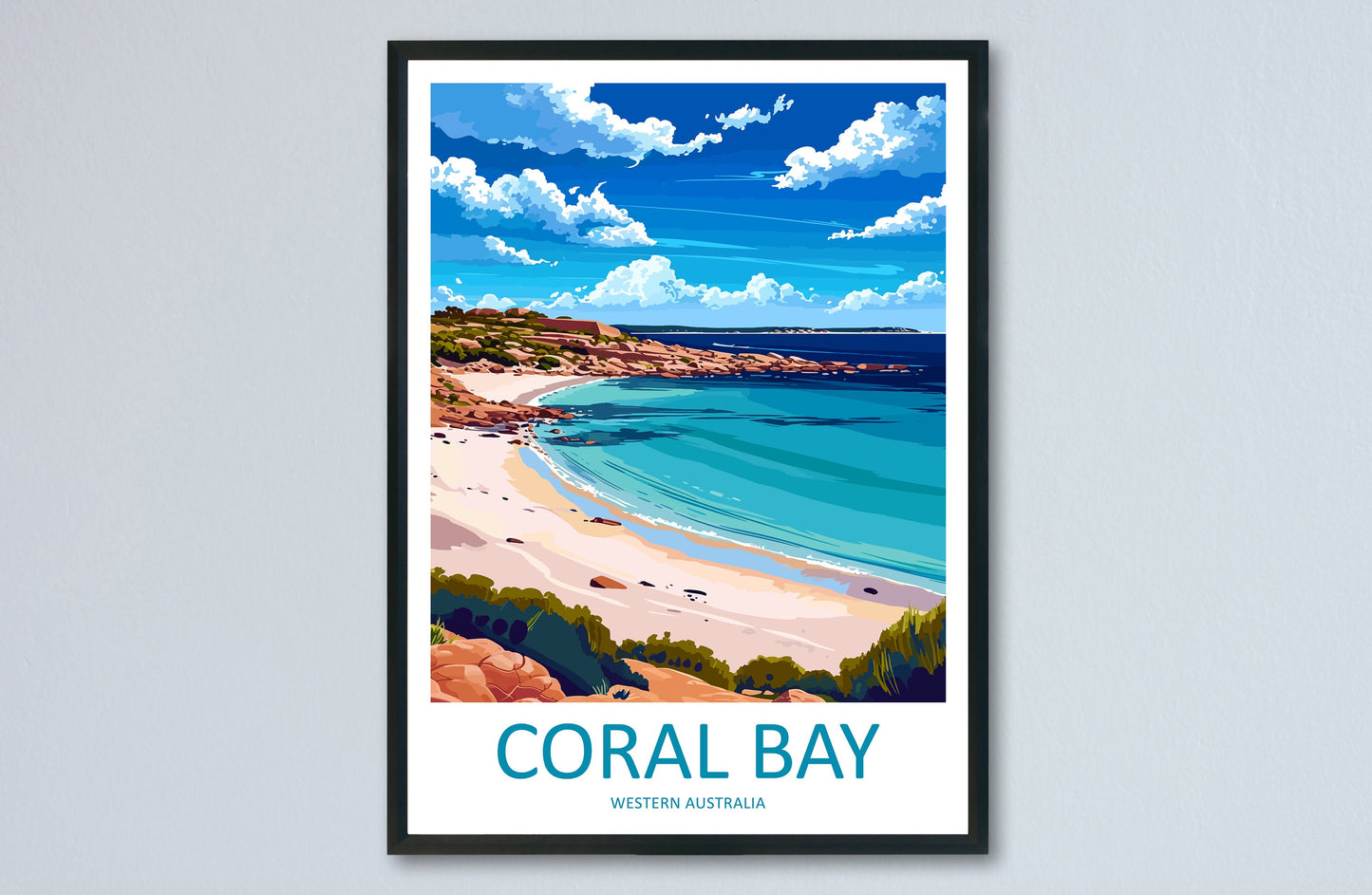 Coral Bay Travel Print Wall Art Coral Bay Wall Hanging Home Décor Coral Bay Gift Art Lovers Wall Art Australia Travel Print