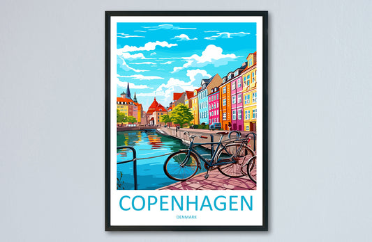 Copenhagen Travel Print Wall Art Copenhagen Wall Hanging Home Décor Copenhagen Gift Art Lovers Denmark Art Lover Gift Copenhagen Wall Décor