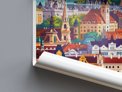 Budapest Travel Print Wall Art Budapest Wall Hanging Home Décor Budapest Gift Art Lovers Hungary Art Lover Gift Budapest Wall Décor