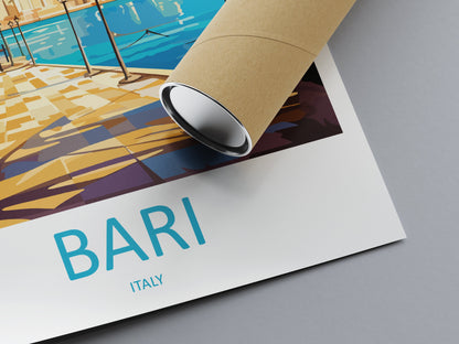 Bari Travel Print Wall Art Bari Italy Wall Hanging Home Decoration Bari Gift Art Lovers Wall Art Print Bari Italy