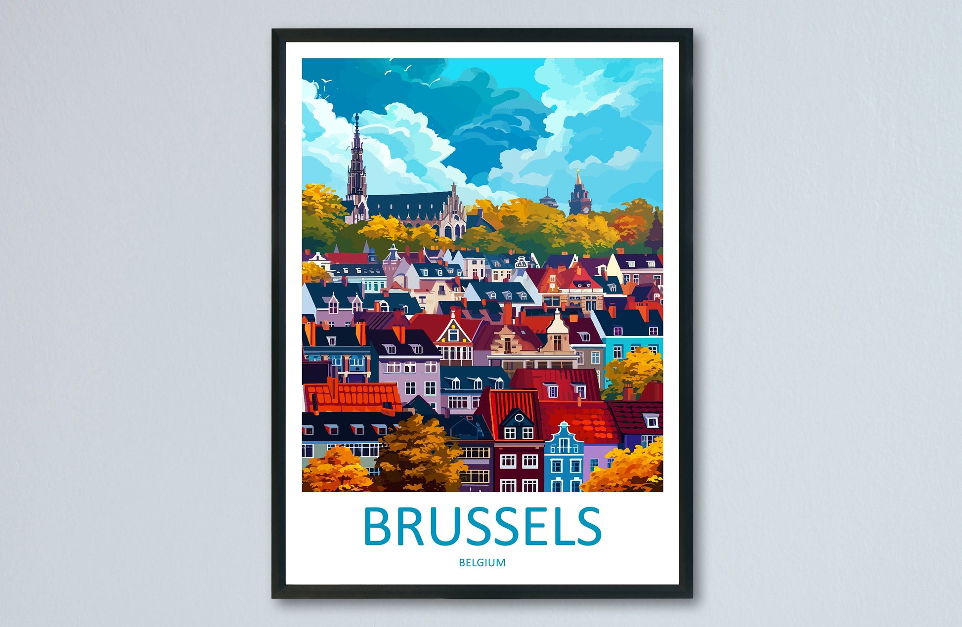 Brussels Travel Print Wall Art Brussels Wall Hanging Home Décor Brussels Gift Art Lovers Belgium Art Lover Gift Brussels Wall Décor