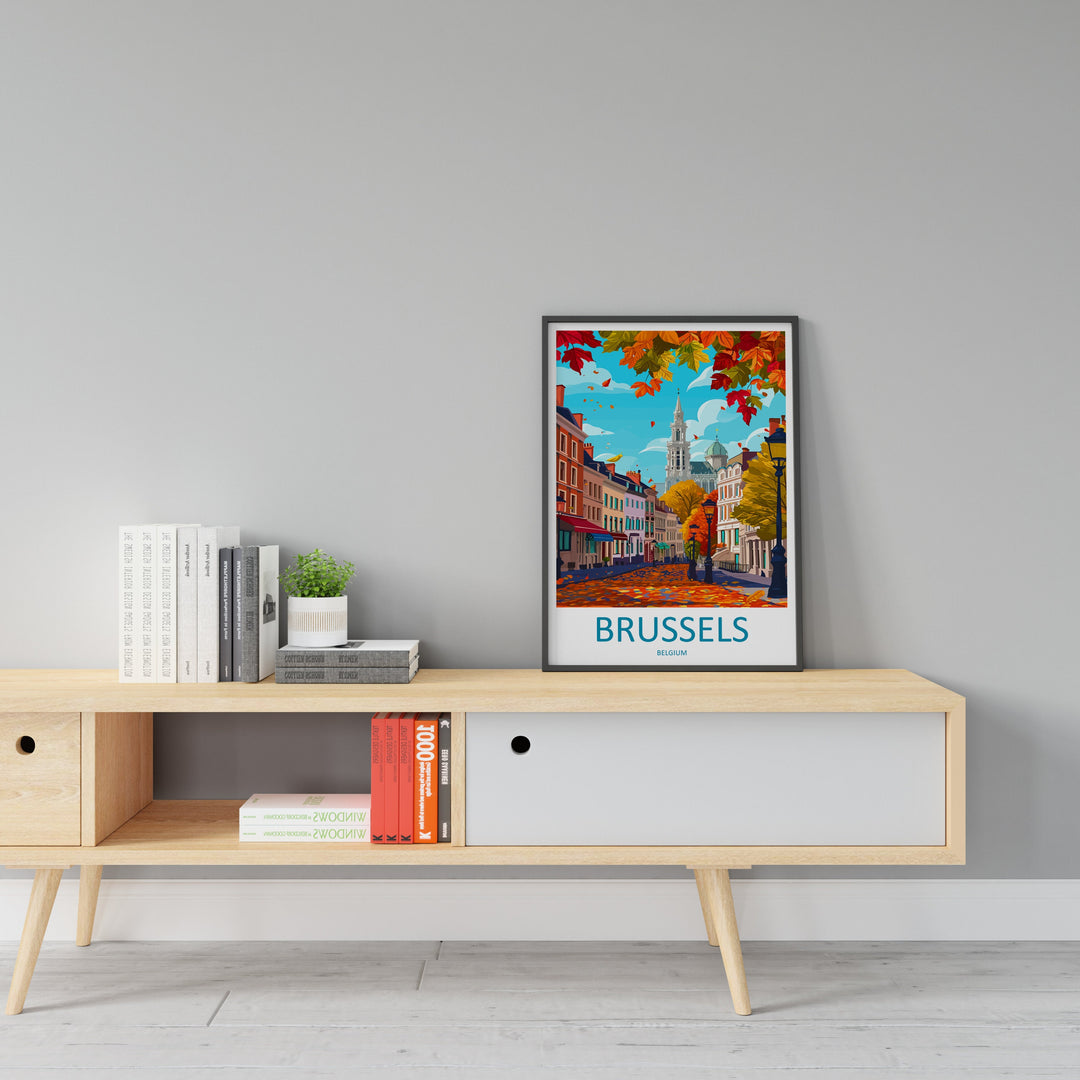 Brussels Travel Print Wall Art Brussels Wall Hanging Home Décor Brussels Gift Art Lovers Belgium Art Lover Gift Brussels Wall Décor