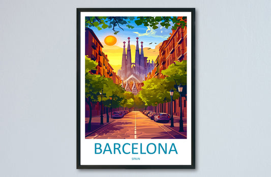 Barcelona Travel Print Wall Art Barcelona Wall Hanging Home Décor Barcelona Gift Art Lovers Spain Art Lover Gift Barcelona Print Spain Art