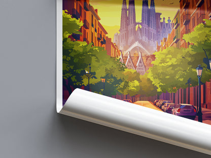 Barcelona Travel Print Wall Art Barcelona Wall Hanging Home Décor Barcelona Gift Art Lovers Spain Art Lover Gift Barcelona Print Spain Art