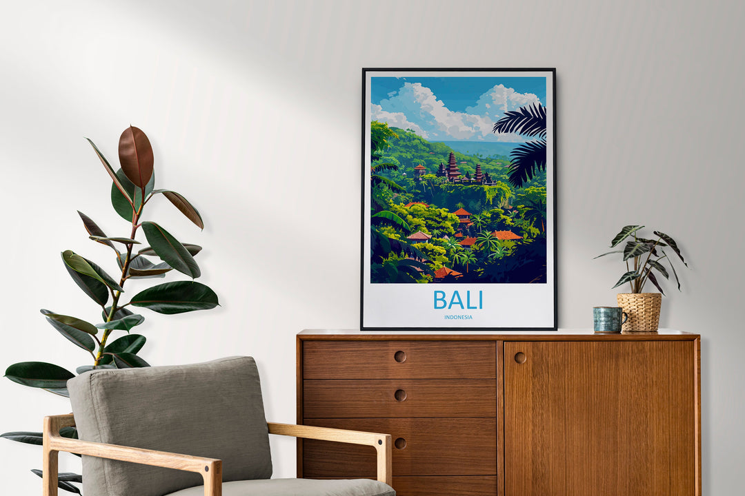 Bali Travel Print Wall Art Bali Wall Hanging Home Décor Bali Gift Art Lovers Indonesia Art Lover Gift Bali Travel Art Poster
