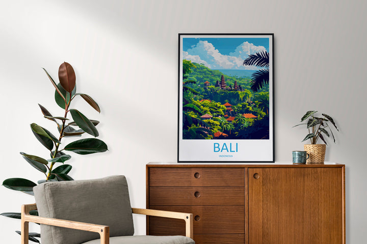 Bali Travel Print Wall Art Bali Wall Hanging Home Décor Bali Gift Art Lovers Indonesia Art Lover Gift Bali Travel Art Poster