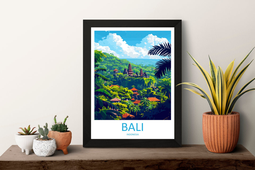 Bali Travel Print Wall Art Bali Wall Hanging Home Décor Bali Gift Art Lovers Indonesia Art Lover Gift Bali Travel Art Poster