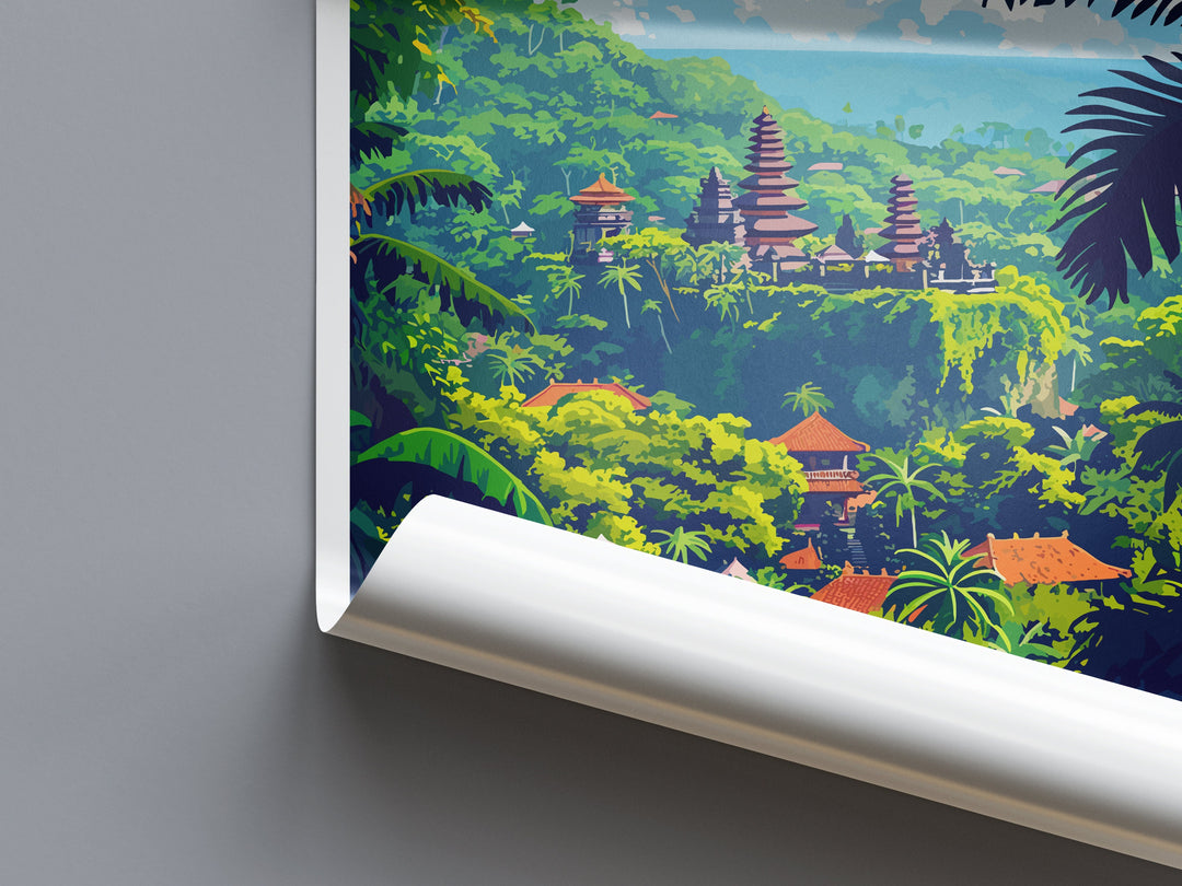 Bali Travel Print Wall Art Bali Wall Hanging Home Décor Bali Gift Art Lovers Indonesia Art Lover Gift Bali Travel Art Poster