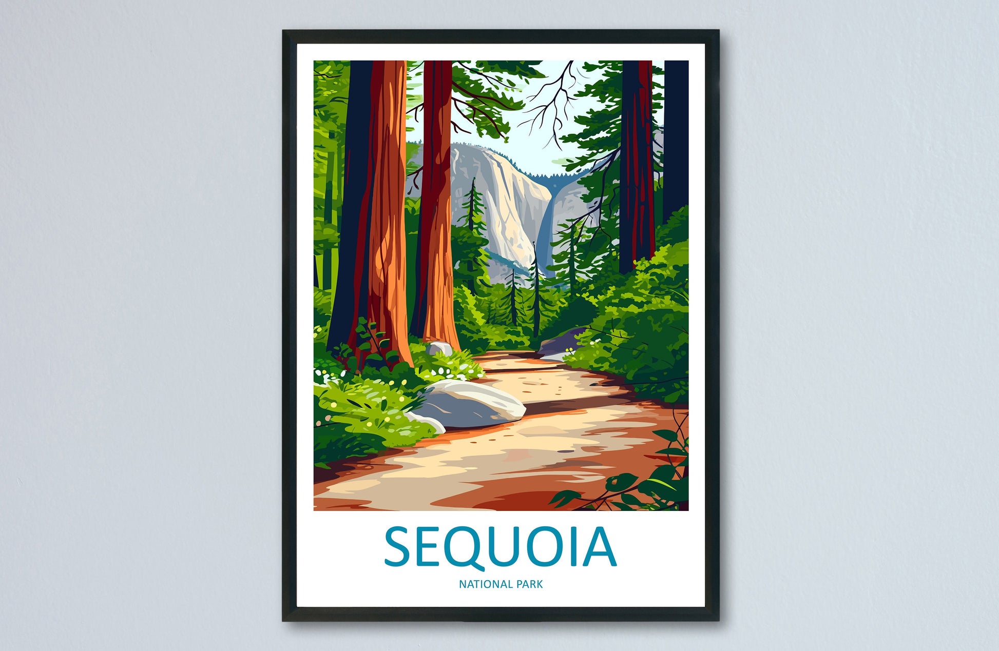 Sequoia National Park Travel Print Wall Art Sequoia Wall Hanging Home Décor Sequoia Gift Art Lovers California Art Lover Gift