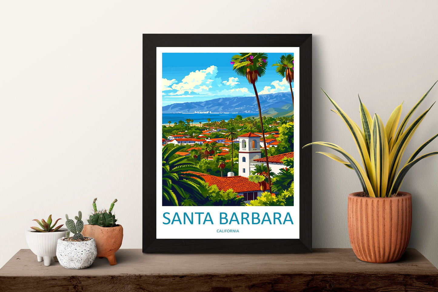 Santa Barbara Travel Print Wall Art Santa Barbara Wall Hanging Home Décor Santa Barbara Gift Art Lovers California Art Lover Gift