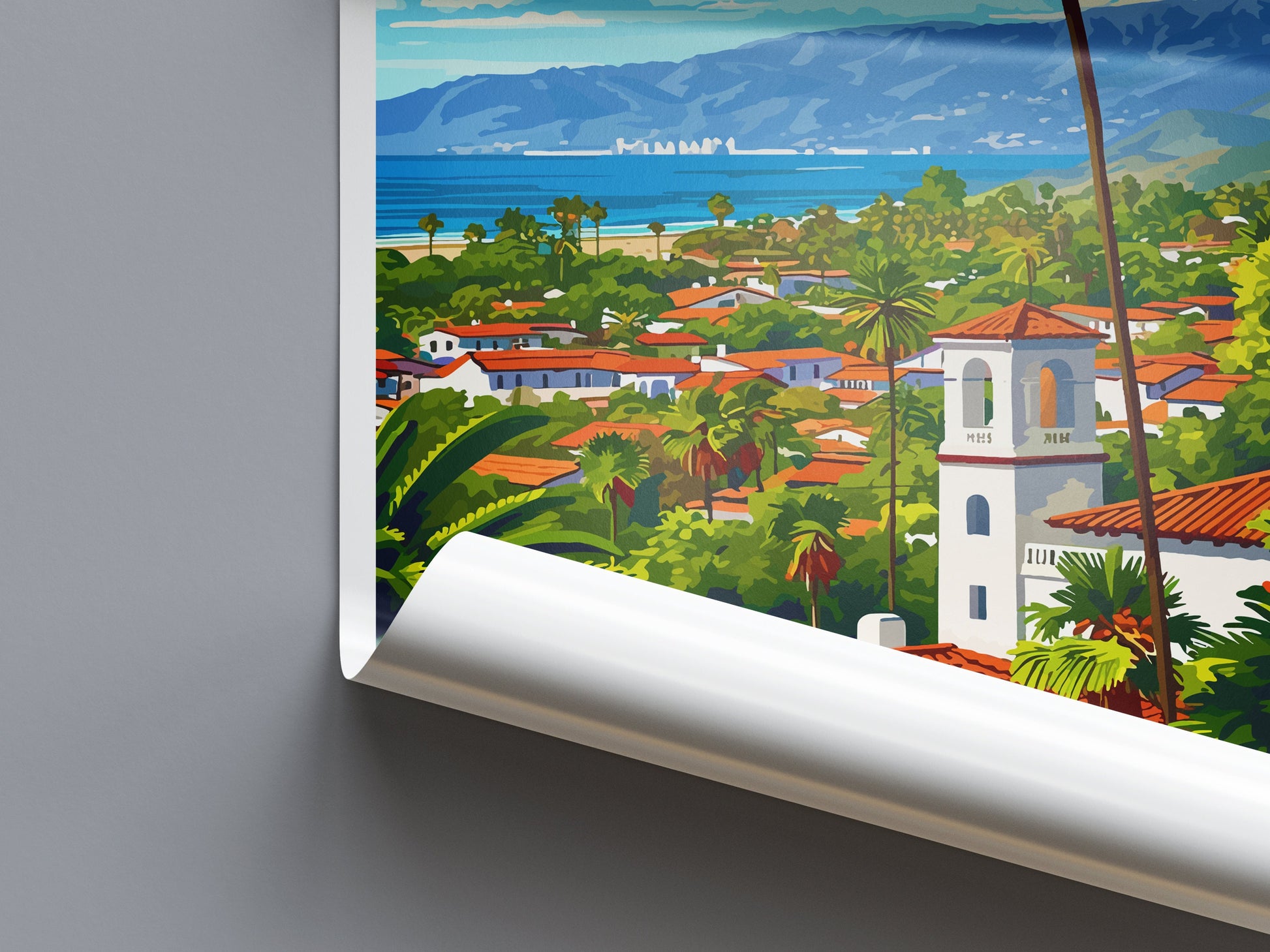 Santa Barbara Travel Print Wall Art Santa Barbara Wall Hanging Home Décor Santa Barbara Gift Art Lovers California Art Lover Gift