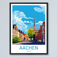 Aachen Travel Print Wall Art Aachen Wall Hanging Home Décor Aachen Gift Art Lovers Germany Art Lover Gift Aachen Art Travel Gift