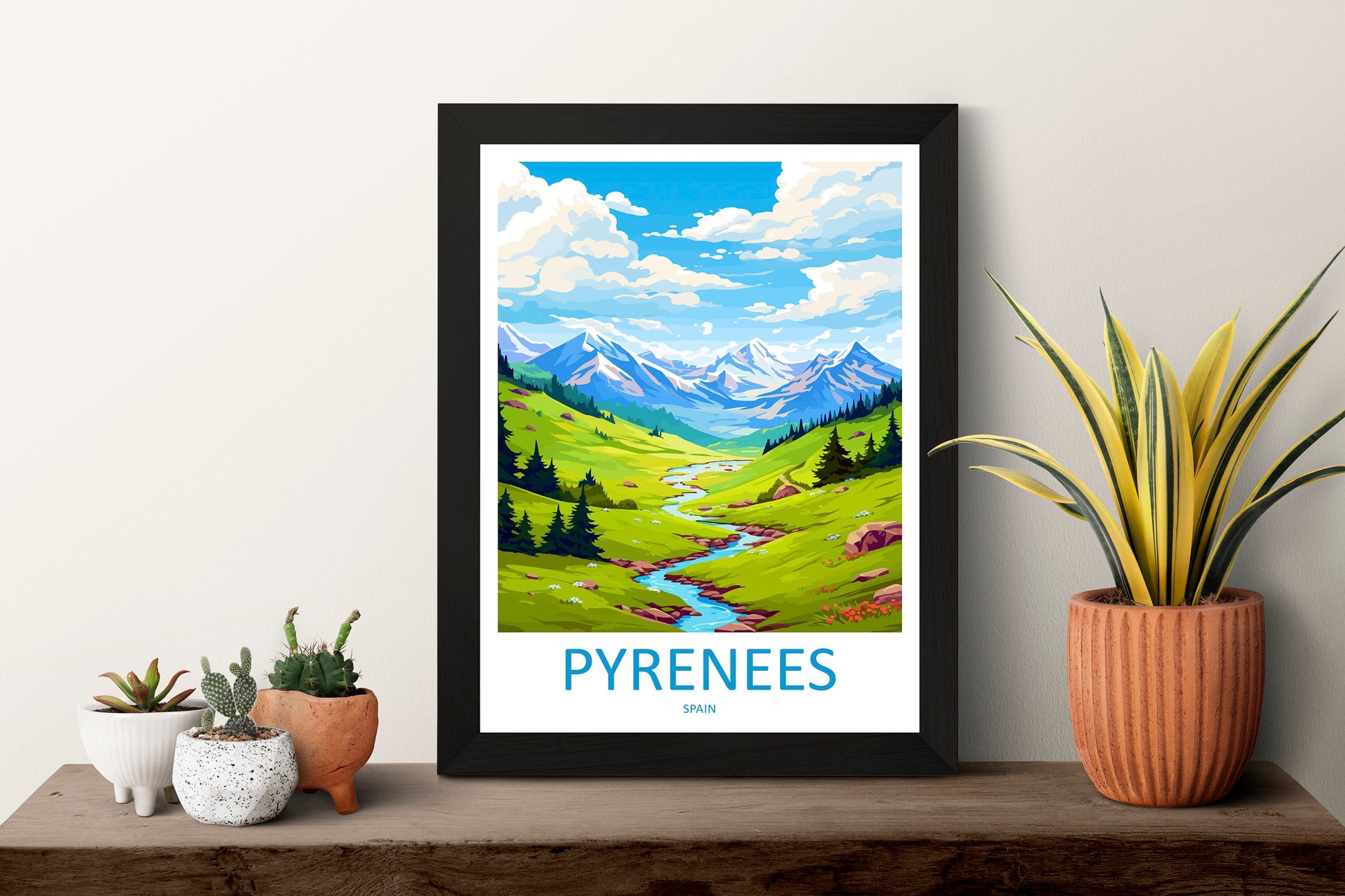 Pyrenees Travel Print Wall Art Pyrenees Wall Hanging Home Décor Pyrenees Gift Art Lovers Spain Art Lover Gift Pyrenees Print Spain Wall Art
