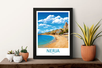 Nerja Travel Print Wall Art Nerja Wall Hanging Home Décor Nerja Gift Art Lovers Spain Art Lover Gift Nerja Wall Décor