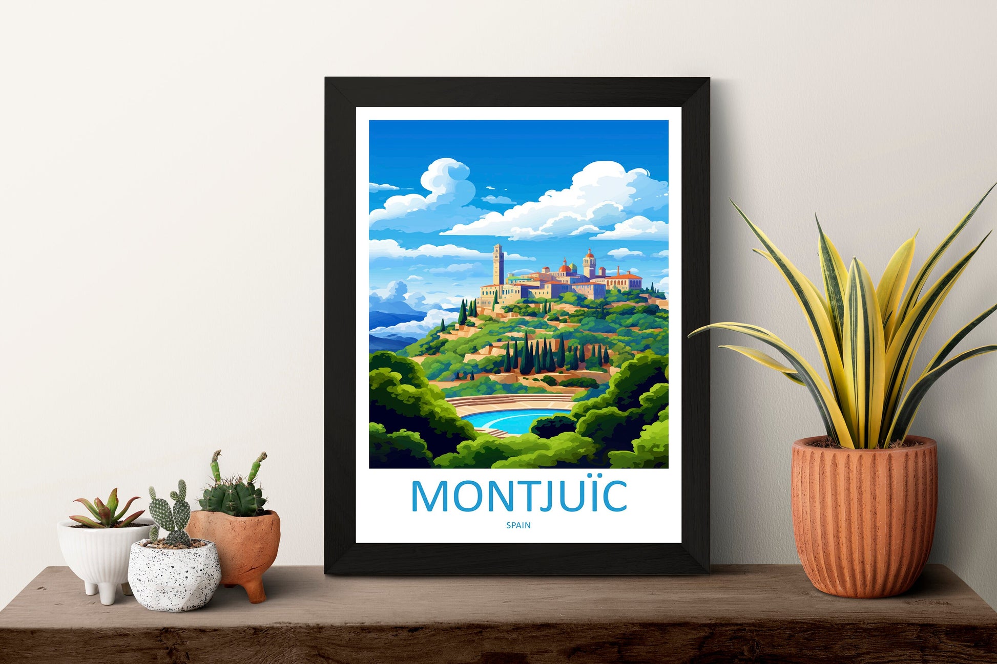 Montjuïc Travel Print Wall Art Montjuïc Wall Hanging Home Décor Montjuïc Gift Art Lovers Spain Art Lover Gift Montjuïc Print Spain