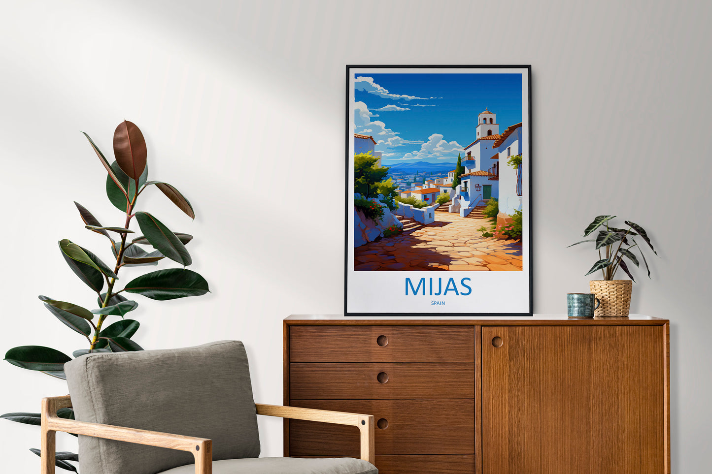Mijas Travel Print Wall Art Mijas Wall Hanging Home Décor Mijas Gift Art Lovers Spain Art Lover Gift Mijas Print Spain