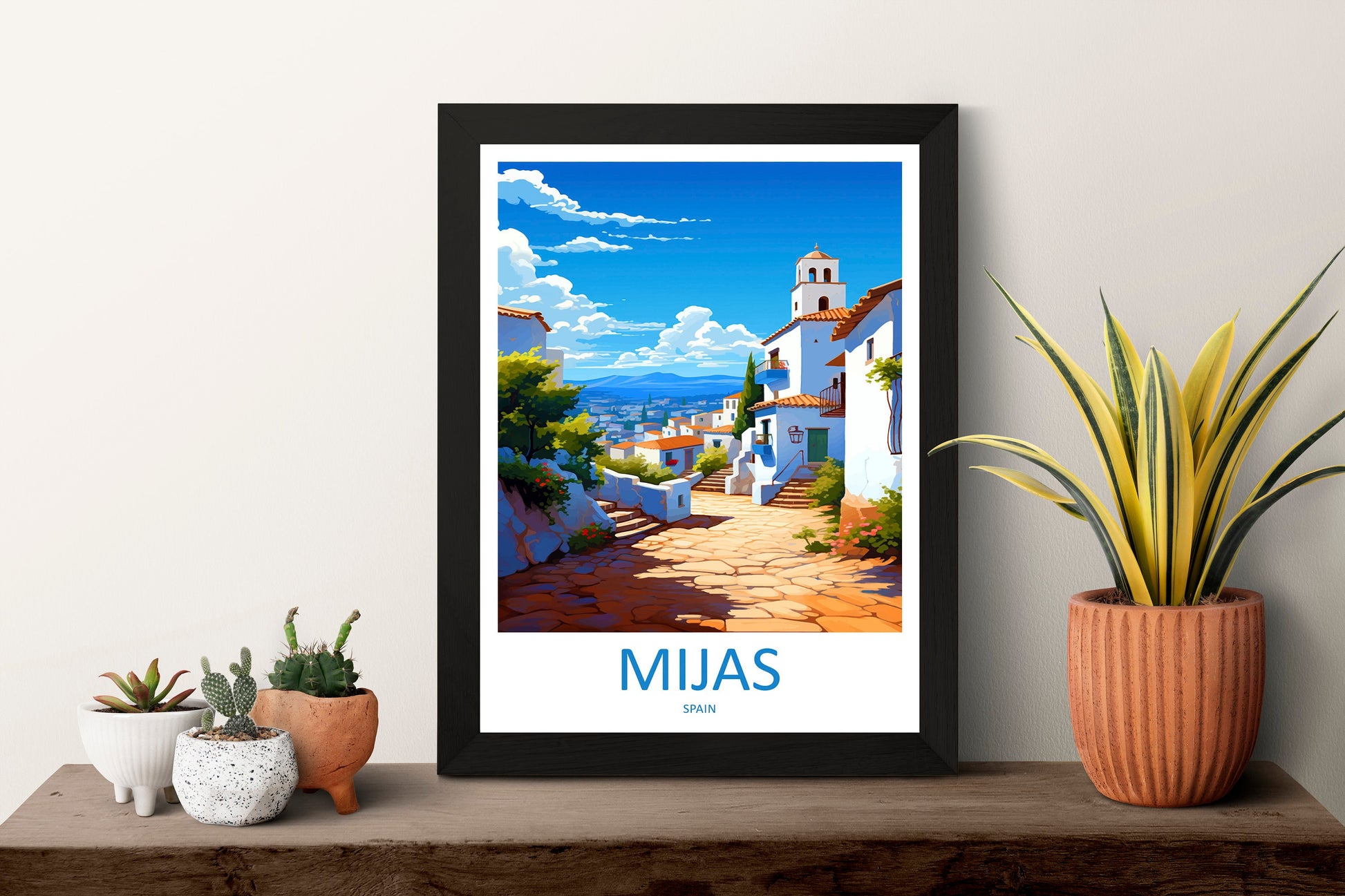 Mijas Travel Print Wall Art Mijas Wall Hanging Home Décor Mijas Gift Art Lovers Spain Art Lover Gift Mijas Print Spain