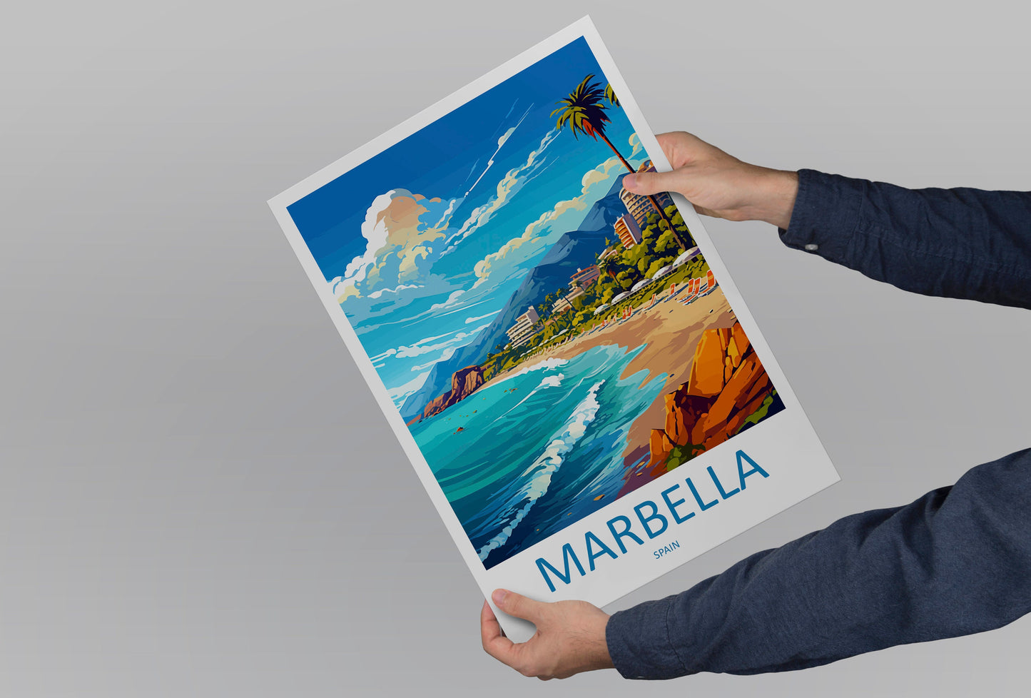 Marbella Travel Print Wall Art Marbella Wall Hanging Home Décor Marbella Gift Art Lovers Spain Art Lover Gift Marbella Wall Décor Spain Deco