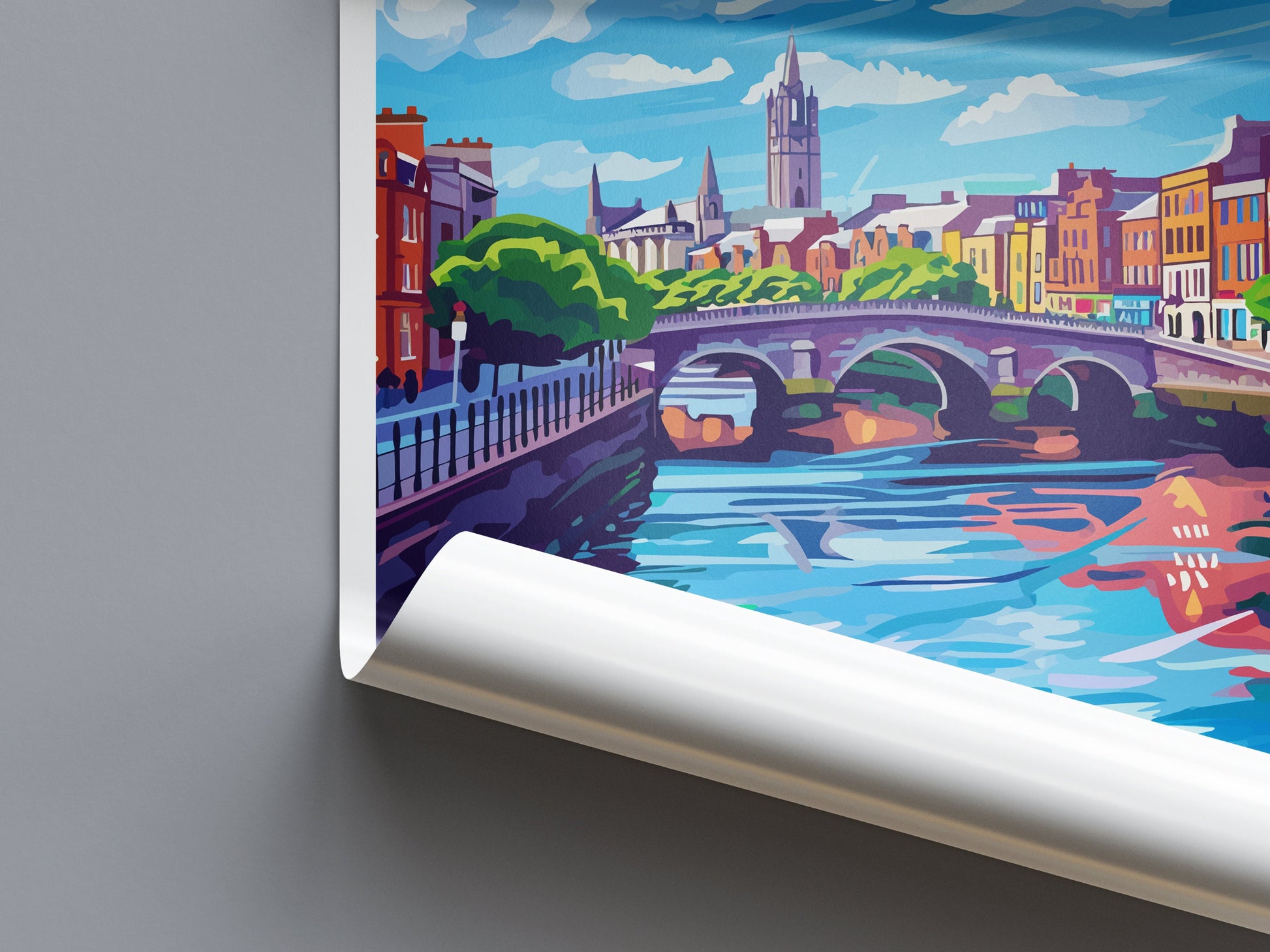 Dublin Skyline Print Dublin Home Decor Skyline City Art Print Dublin Wall Art for Ireland Enthusiast Gift Wall Hanging Dublin Ireland Print