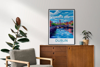 Dublin Skyline Print Dublin Home Decor Skyline City Art Print Dublin Wall Art for Ireland Enthusiast Gift Wall Hanging Dublin Ireland Print