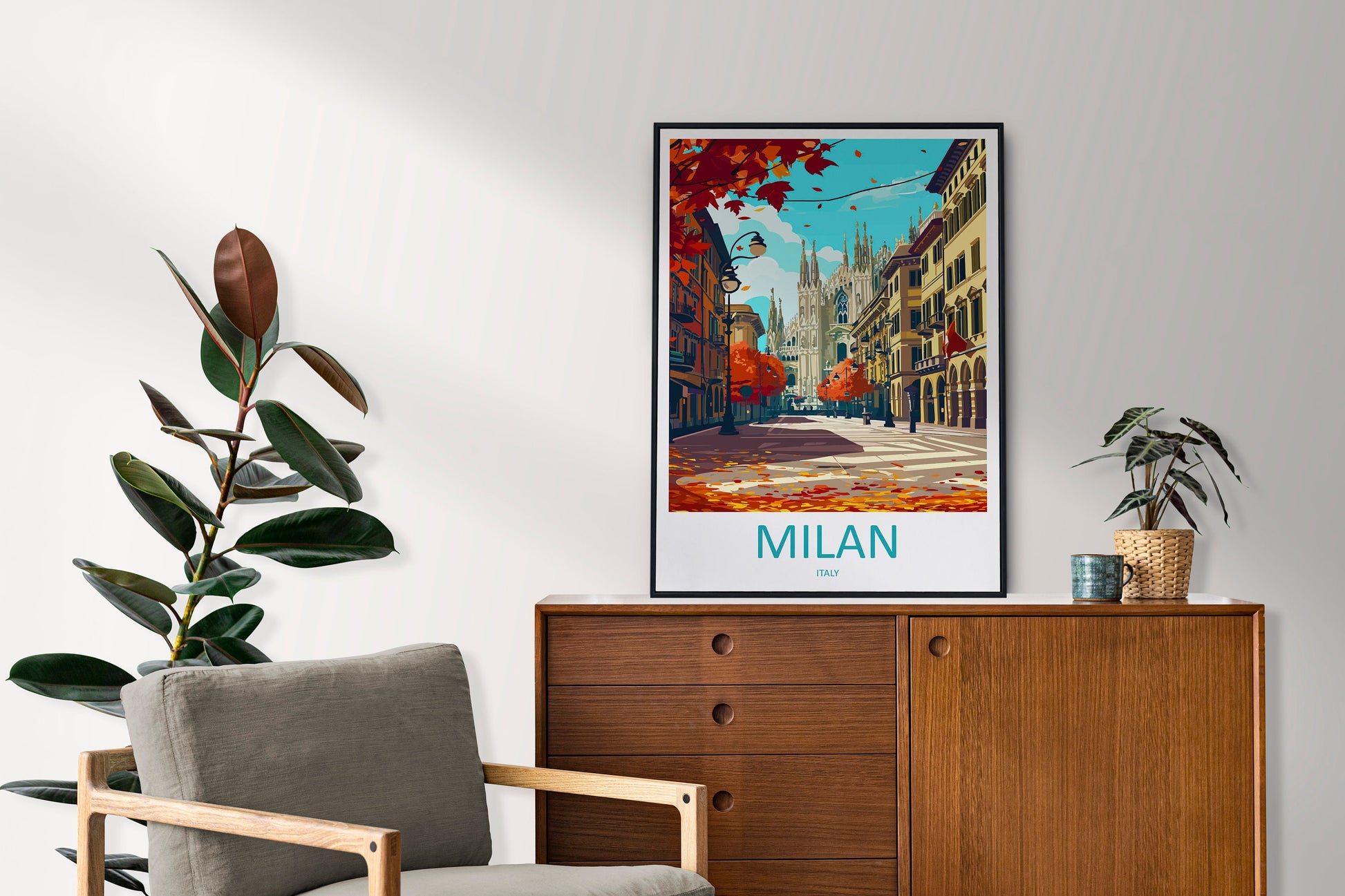 Milan Travel Print Wall Art Milan Wall Hanging Home Décor Milan Gift Art Lovers Spain Art Lover Gift Milan Wall Décor Ibiza Spain Print