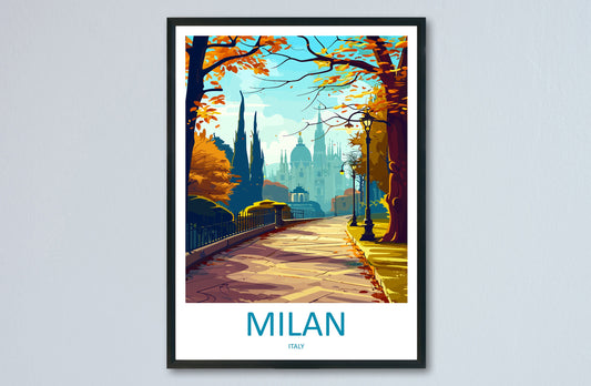 Milan Travel Print Wall Art Milan Wall Hanging Home Décor Milan Gift Art Lovers Spain Art Lover Gift Milan Wall Décor Ibiza Spain Print