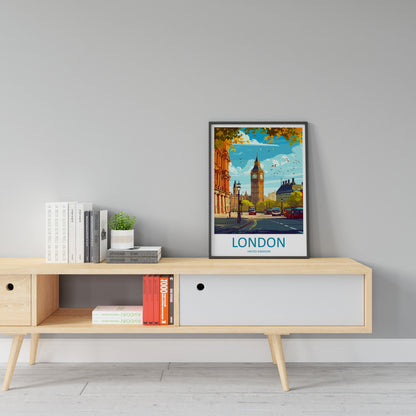 London Travel Print Wall Art London Wall Hanging Home Décor London Gift Art Lovers England Art Lover Gift London Travel Gift