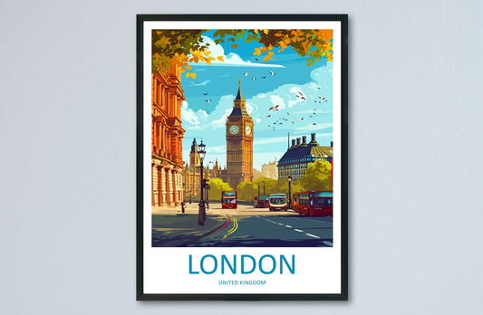London Travel Print Wall Art London Wall Hanging Home Décor London Gift Art Lovers England Art Lover Gift London Travel Gift