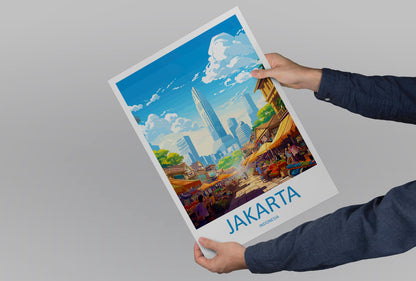 Jakarta Travel Print Wall Art Jakarta Wall Hanging Home Décor Jakarta Gift Art Lovers Indonesia Art Lover Gift Travel Art Poster