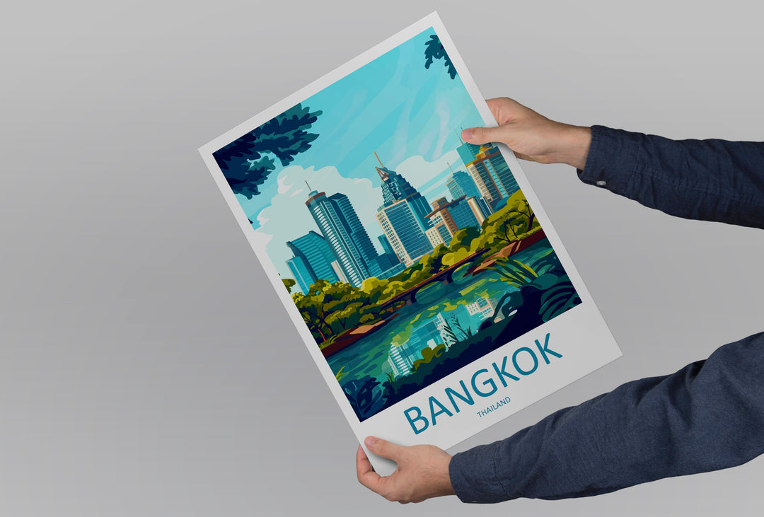 Bangkok Travel Print Wall Art Bangkok Wall Hanging Home Decor Bangkok Gift Art Lovers Wall Art Thailand Travel Print Gift Thai Travel Art