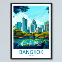 Bangkok Travel Print Wall Art Bangkok Wall Hanging Home Decor Bangkok Gift Art Lovers Wall Art Thailand Travel Print Gift Thai Travel Art