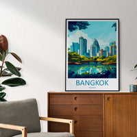 Bangkok Travel Print Wall Art Bangkok Wall Hanging Home Decor Bangkok Gift Art Lovers Wall Art Thailand Travel Print Gift Thai Travel Art