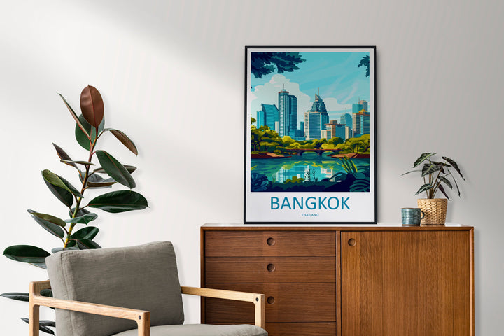 Bangkok Travel Print Wall Art Bangkok Wall Hanging Home Decor Bangkok Gift Art Lovers Wall Art Thailand Travel Print Gift Thai Travel Art