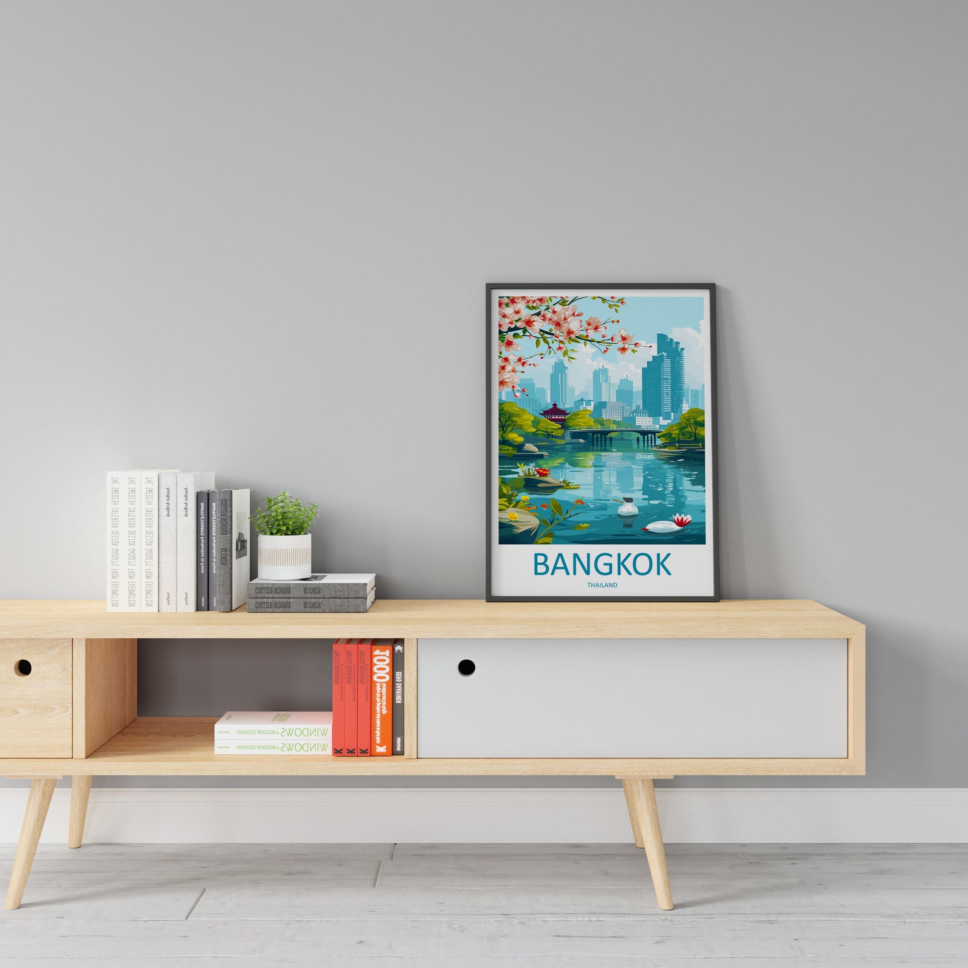 Bangkok Travel Print Wall Art Bangkok Wall Hanging Home Decor Bangkok Gift Art Lovers Wall Art Thailand Travel Print Gift Thai Travel Art