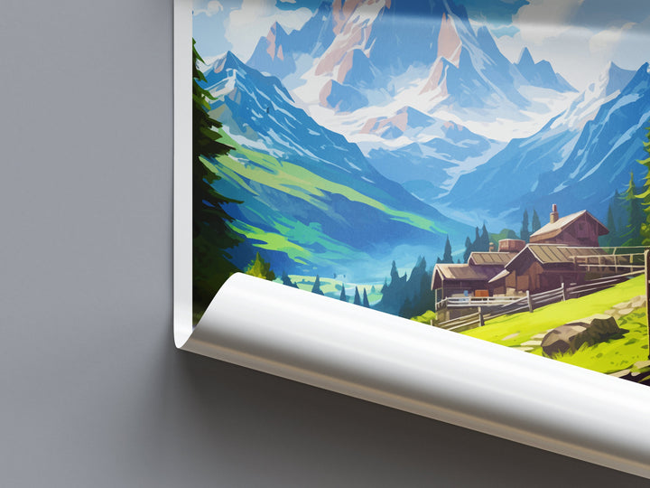 French Alps Travel Print Wall Art French Alps Wall Hanging Home Décor French Alps Gift Art Lovers France Art French Alps Art