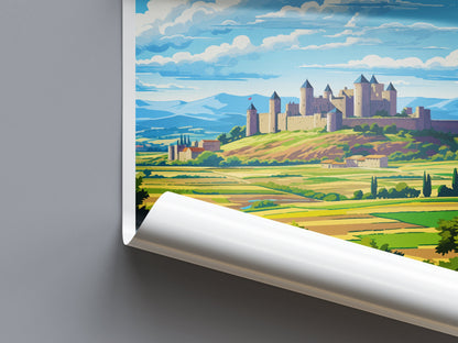 Carcassonne Travel Print Wall Art Carcassonne Wall Hanging Home Décor Carcassonne Gift Art Lovers France Art Lover Gift Carcassonne Poster
