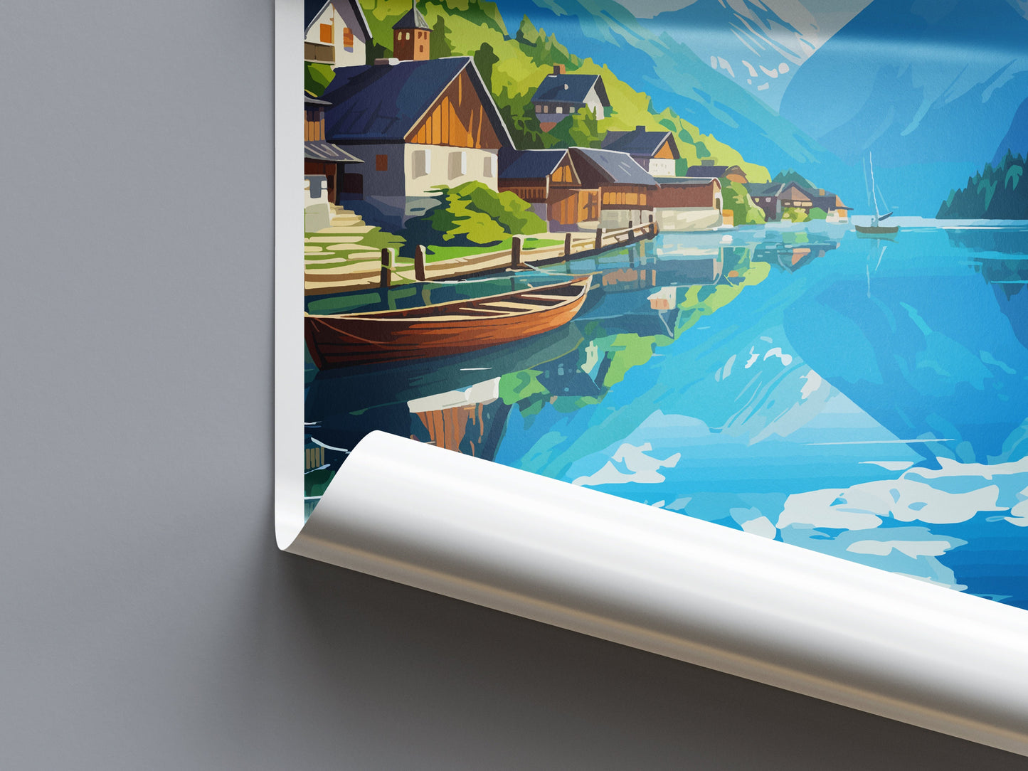 Hallstatt Lake Print Hallstatt Home Decor Art Print Austria Wall Art Alpine Mountain Gift Wall Hanging Hallstatt Scenery Poster Austria Art